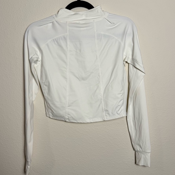 Half Zip Workout Top White - Picture 3 of 5